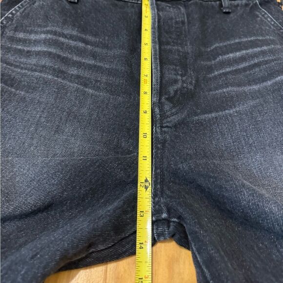 Moussy Vintage Elba Center Press Wide Crop Jean Black Wash Ankle Cotton Fray 28 - Picture 7 of 13